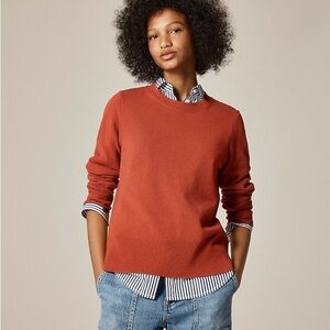 J crew burnished orange Cashmere classic-fit crewneck sweater